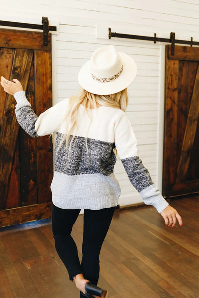 I See Double Color-Block Knit Sweater Rite Choice Clothing