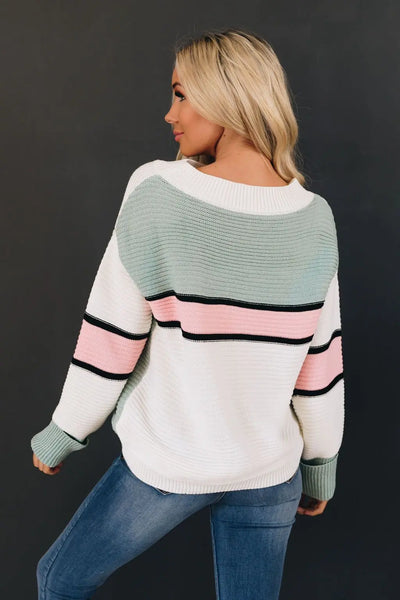 Layla Color Block Knit Sweater Rite Choice Clothing