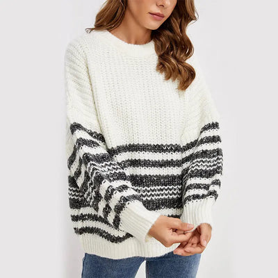 Long Sleeve Round Neck Loose Sweater Rite Choice Clothing