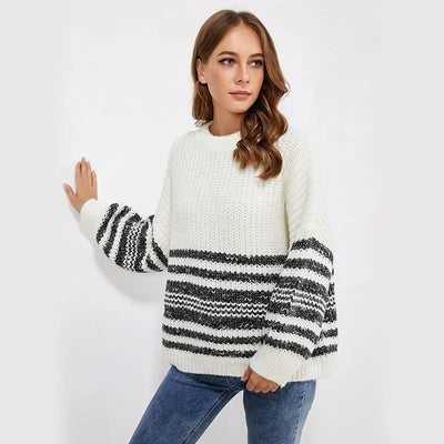 Long Sleeve Round Neck Loose Sweater Rite Choice Clothing