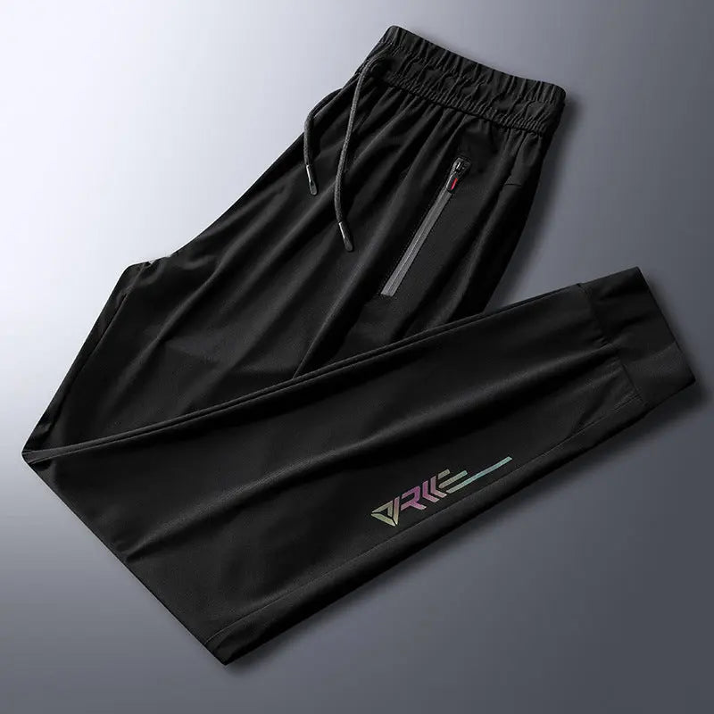 2021 ice silk casual pants men's summer trousers breathable large size pants air conditioning pants quick-fitting force sports pants tide