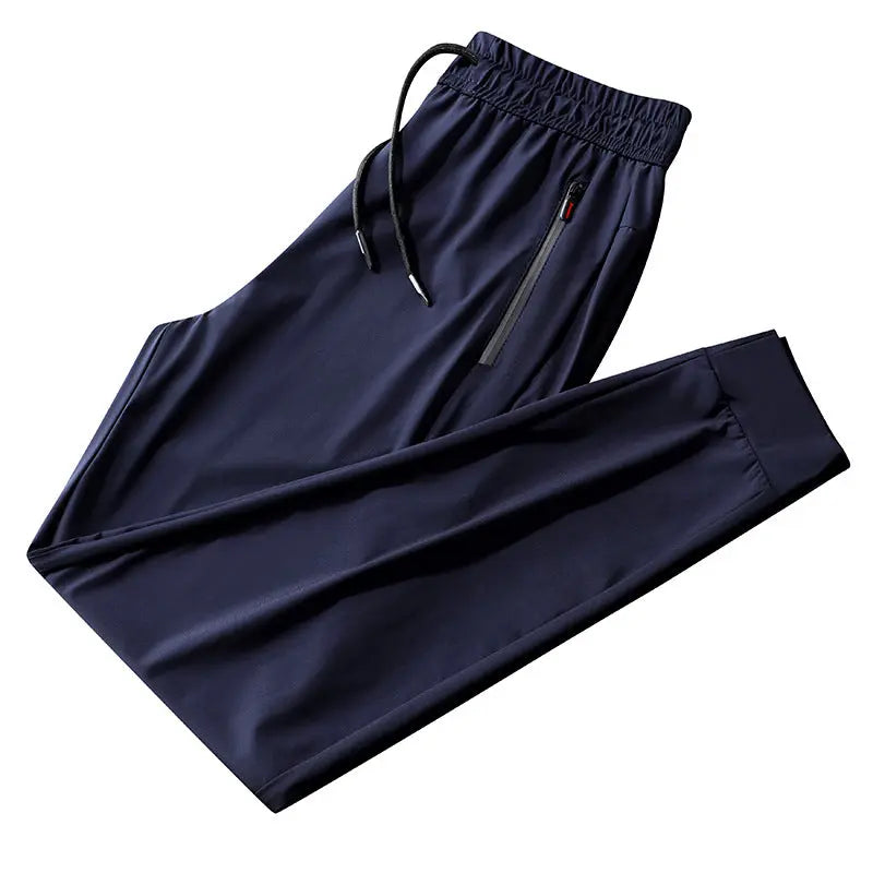 2021 ice silk casual pants men's summer trousers breathable large size pants air conditioning pants quick-fitting force sports pants tide