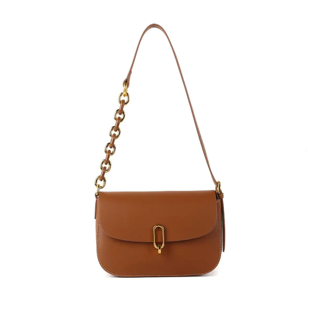 Handbag PU Leather Zipper Crossbody Bag With Rings