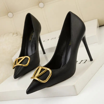 High-Heeled Stilleto's Shallow Mouth Pointed