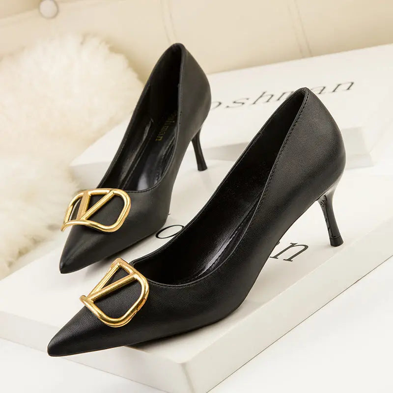High-Heeled Stilleto's Shallow Mouth Pointed