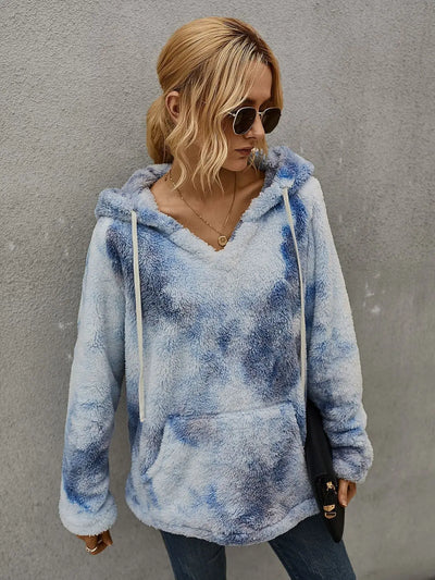 Hooded Tie-Dye Coat With Pocket Rite Choice Clothing