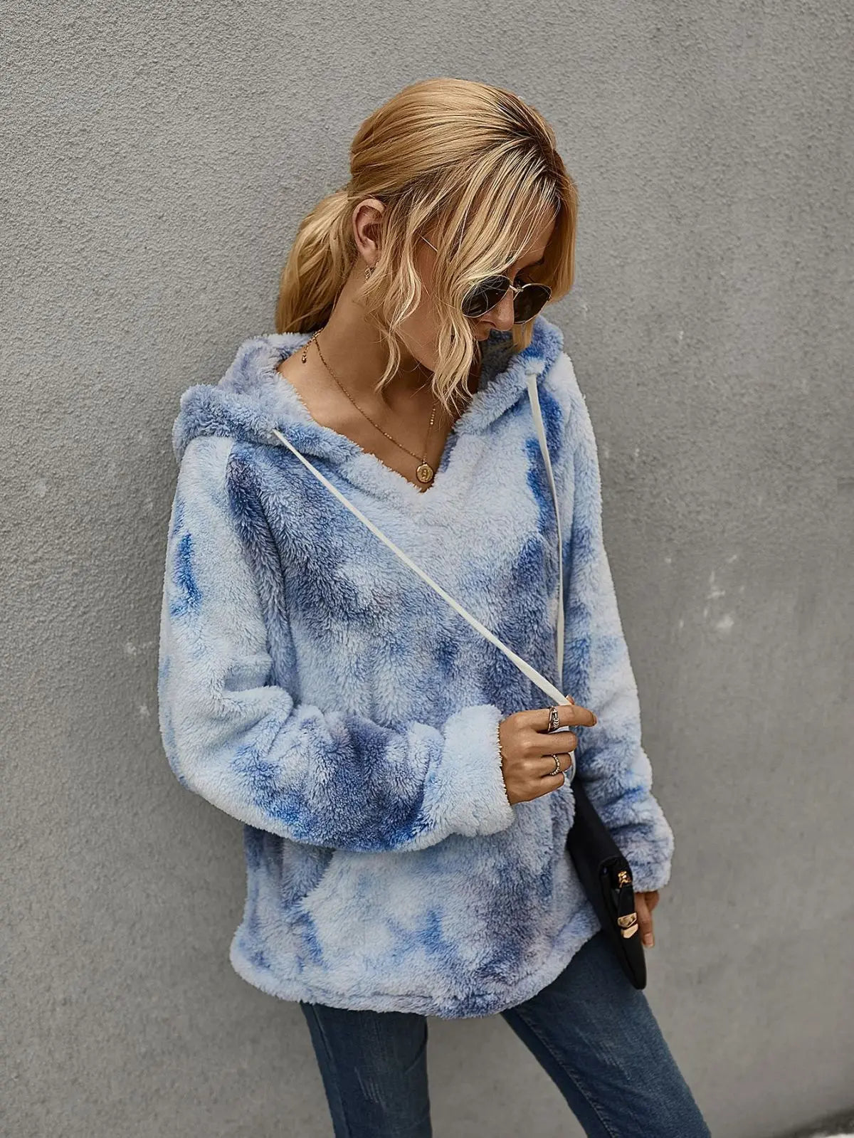 Hooded Tie-Dye Coat With Pocket Rite Choice Clothing