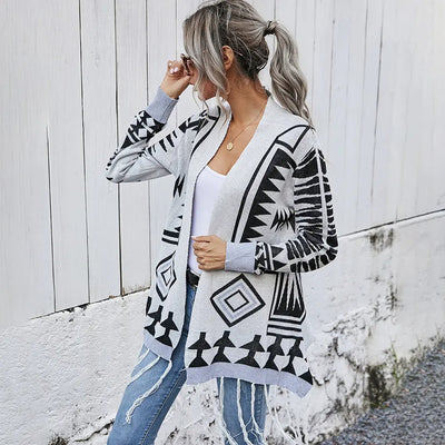 Knitted Cardigan Long Sleeved Sweater