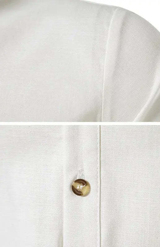 Men's Linen Button Short Sleeve Shirt