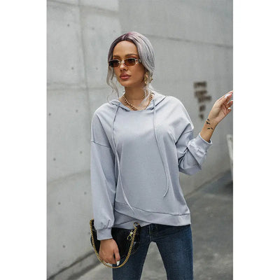Solid Color Pullover Loose Hoodie