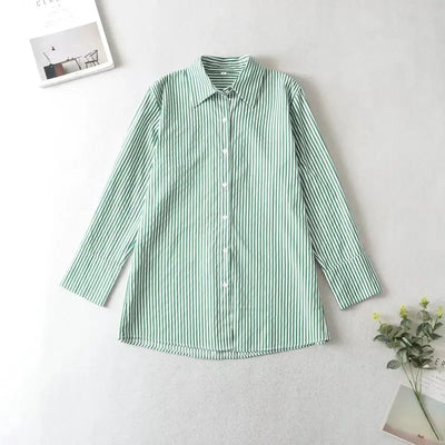 Striped Contrast Color Long Sleeve Shirt