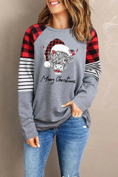 and Red Plaid Pullover Long Sleeve Shirt for Women
